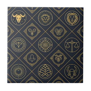 Azulejo Signo Zodiacal de Oro Negro (2)