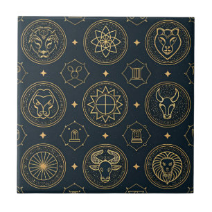 Azulejo Signo Zodiacal de Oro Negro (3)
