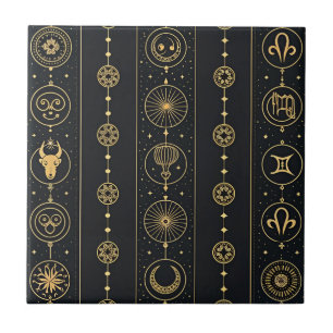Azulejo Signo Zodiacal de Oro Negro (4)