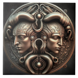 Azulejo Signo zodiacal Géminis Cerámica Horóscopo de Gémin