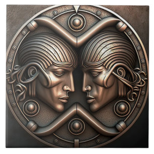 Azulejo Signo zodiacal Géminis Cerámica Horóscopo de Gémin