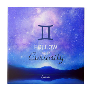 Azulejo Signo zodiacal Géminis Cielo Estelar Soñador Cita