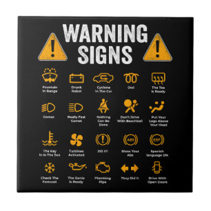 Azulejo Signos de advertencia de conducción divertidos 101