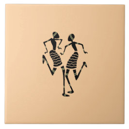 Azulejo Silhouette bailarines de arte africano
