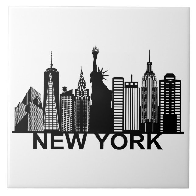 Azulejo Silhouette de Nueva York (Frente)