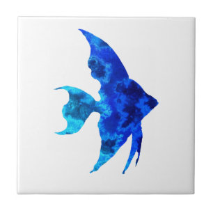 Azulejo Silhouette de pescado azul