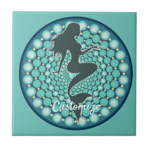 Azulejo Silhouette de sirena en la cerámica Thunder_Cove