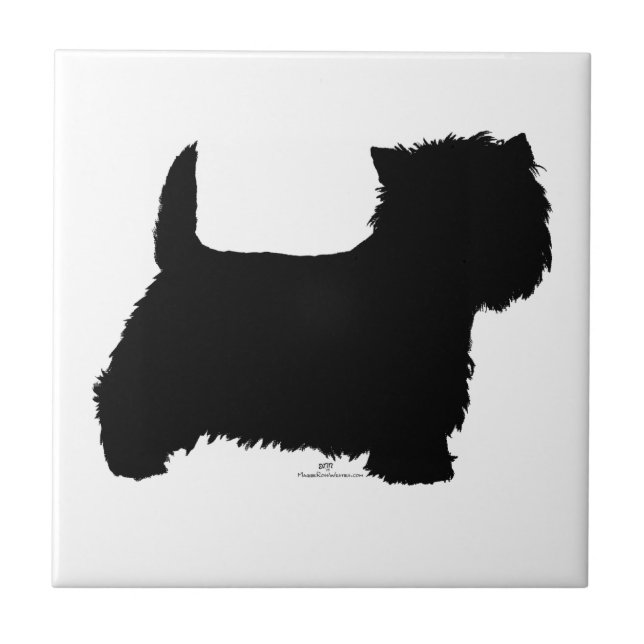 Azulejo Silhouette de Standing Westie (Frente)
