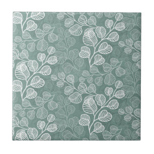 Azulejo Silhouettes de leafy florecientes Serenidad suave