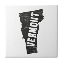 Azulejo Silueta casera del mapa del vintage de Vermont