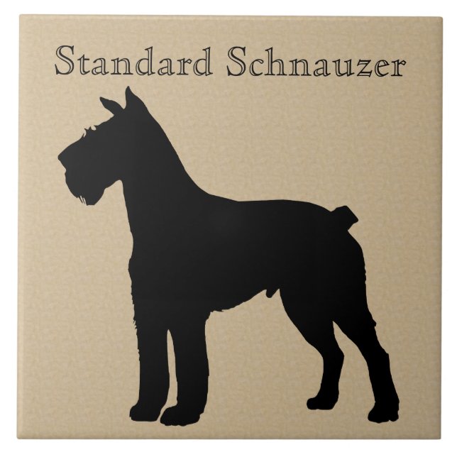 Azulejo Silueta de perro de Schnauzer Standard (Frente)