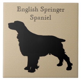 Azulejo Silueta de perro español Springer en inglés