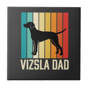 Azulejo Silueta de perro Retro Vizsla Papá