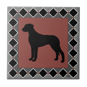 Azulejo Silueta de Rhodesian Ridgeback ArtDeco
