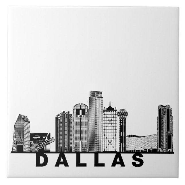 Azulejo Silueta del horizonte de Dallas  (Frente)