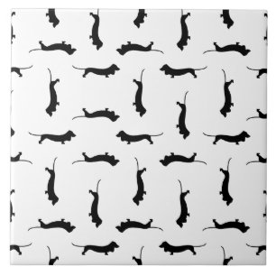 Azulejo Siluetas de perro de Dachshund PERSONALIZADO COLOR