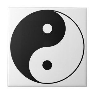 Azulejo símbolo blanco negro de yang del yin