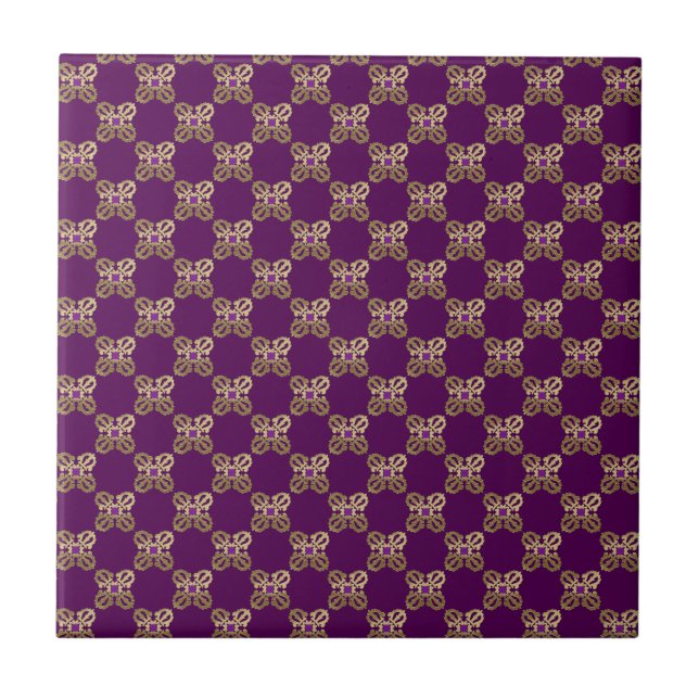 Azulejo Símbolo budista dorado de Vajra (Frente)