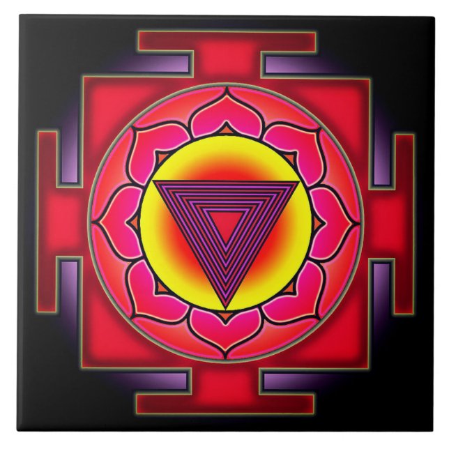 Azulejo Símbolo de Bhairavi Yantra (Frente)