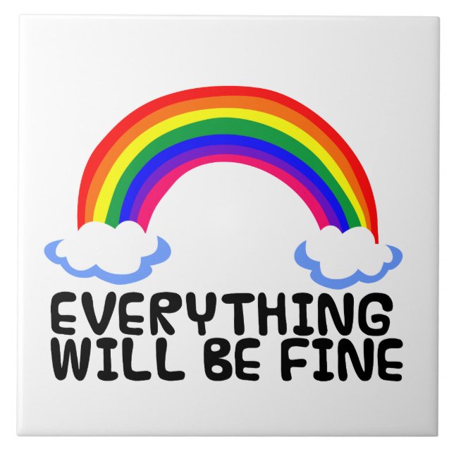 Azulejo símbolo de esperanza arcoiris coronavirus covid-19 (Frente)