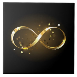 Azulejo Símbolo de infinito dorado