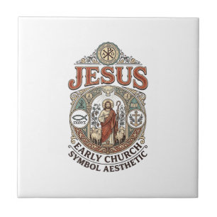 Azulejo Símbolo de la Iglesia Primitiva de Jesús Estética