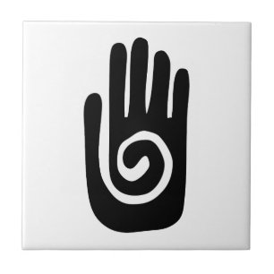 Azulejo Símbolo de la mano Hopi curar espiral palma nativo