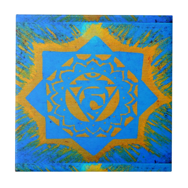 Azulejo símbolo de oro en azul (Frente)
