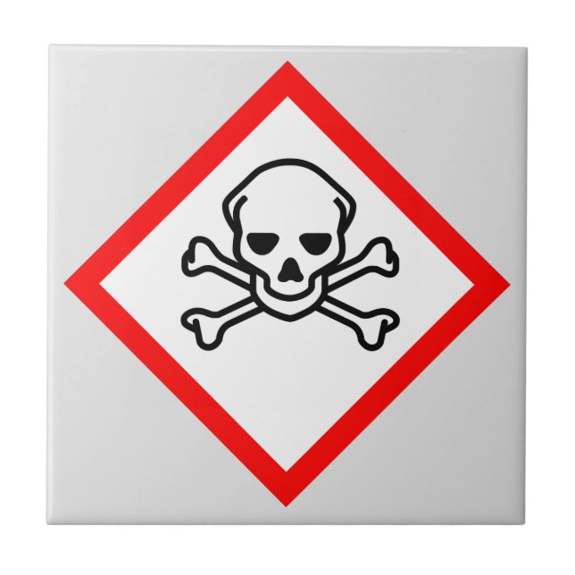 Azulejo Símbolo de peligro cráneo y cruz (Frente)