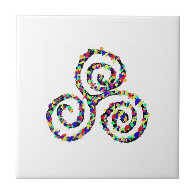 Azulejo Símbolo de potencia de fuerza de Triskele celta (Frente)