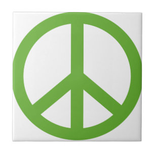 Azulejo Símbolo de signo de paz verde