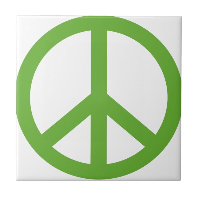 Azulejo Símbolo de signo de paz verde (Frente)