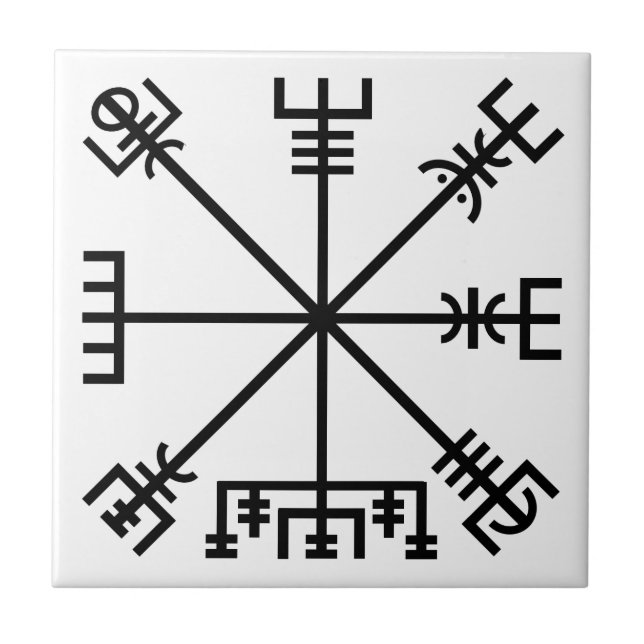 Azulejo Símbolo de viking de vegvisir (Frente)