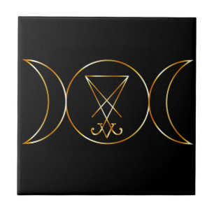 Azulejo Símbolo de Wiccan, diosa triple