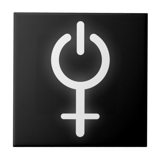 Azulejo Símbolo electrónico de potencia chica para Rótulo  (Frente)