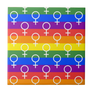 Azulejo Símbolo femenino patrón arco iris
