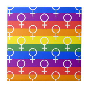 Azulejo Símbolo femenino patrón arco iris
