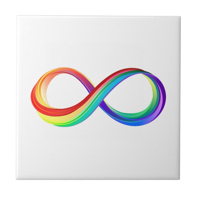 Azulejo Símbolo infinito arcoiris en capas (Frente)