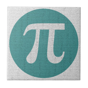 Azulejo Símbolo Pi de geek matemático, círculo azul y dígi