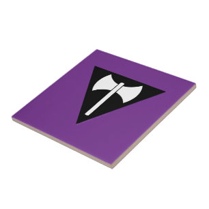 Azulejo Símbolo tri de la bandera del Orgullo Lesbiano de 