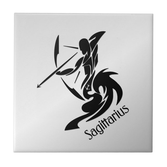 Azulejo Símbolo y Rótulo sagitario zodiaco (Frente)