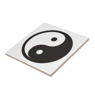 Azulejo Símbolo Yin Yang - diseño de tatuaje sólido