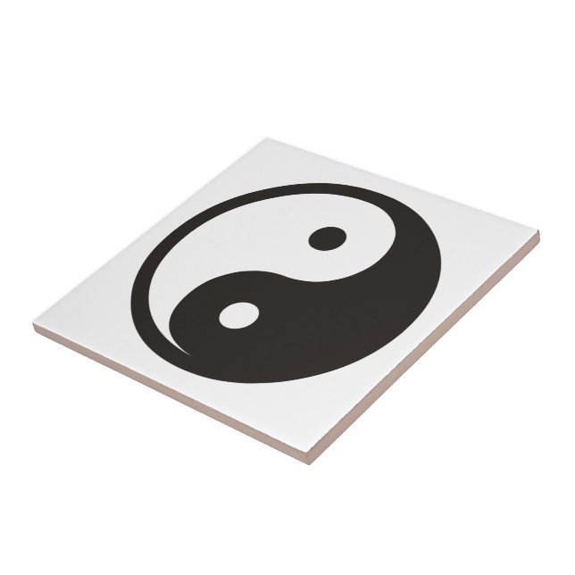 Azulejo Símbolo Yin Yang - diseño de tatuaje sólido (Lado)