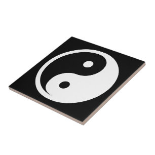 Azulejo Símbolo Yin Yang - diseño de tatuaje sólido 2