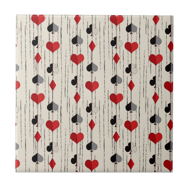 Azulejo Símbolos de cartas de juego de póquer (Frente)