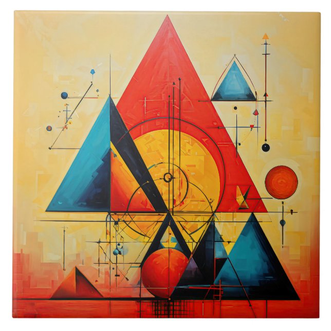 Azulejo Símbolos geométricos Resumen #08 (Frente)