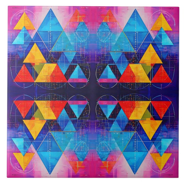 Azulejo Símbolos geométricos Resumen #10 Diseño 2 (Frente)