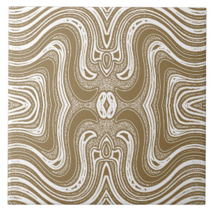 Azulejo Simetría de onda elegante con tonos terrosos