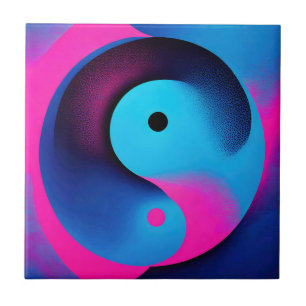 Azulejo Simetría espiritual Yin Yang Arte abstracto colori