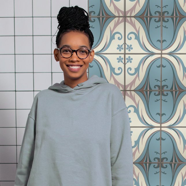 Azulejo Simetría Floral Abstracta Moderna De Mediados Del  (Subido por el creador)